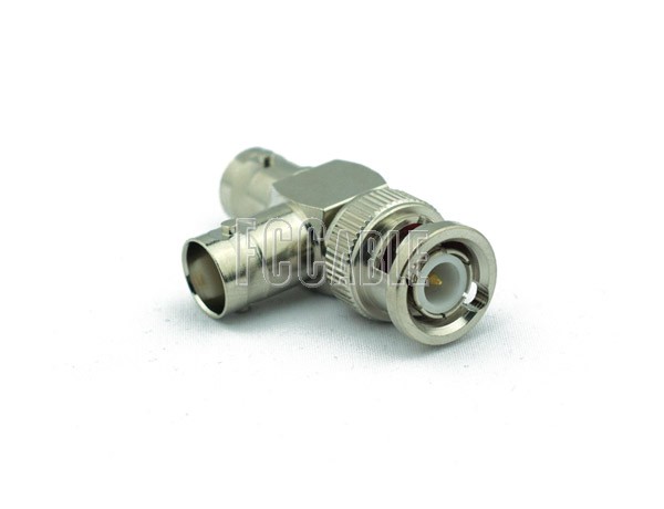 BNC T Male to Female to Female Adapter