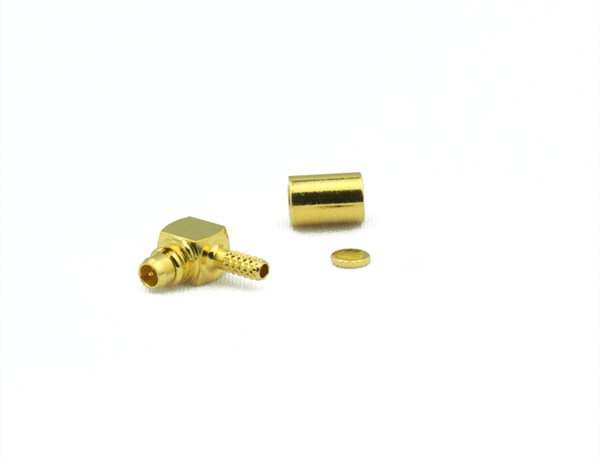 MMCX Plug Connector Right Angle CRIMP For RG178, RG196