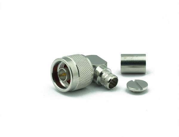 N Male Connector Right Angle CRIMP For RG9, RG214, RG225