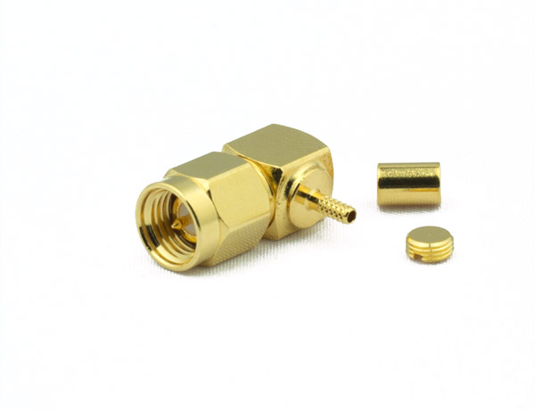 SMA Male Connector Right Angle CRIMP For RG178, RG196