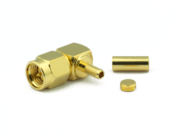 SMA Male Connector Right Angle CRIMP For RG188DS, RG316DS