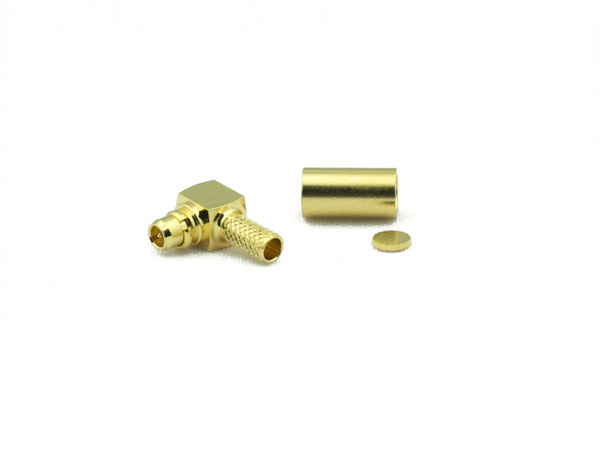 MMCX Plug Connector Right Angle CRIMP For RG188DS, RG316DS