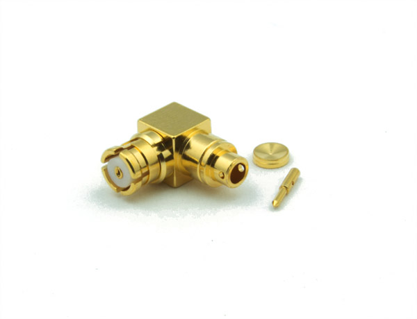 SMP Female Connector Right Angle For RG178, RG196