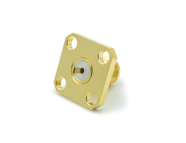 SMA Female Connector 4 HOLE Panel Mount-1 FLANGE .012 WIDTH SLOT INCONTACT 