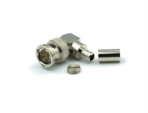BNC Male Connector Right Angle CRIMP For RG59, RG62, RG140, RG210
